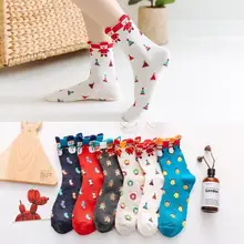 Новинка; Милые Носки с рисунком; цветные хлопковые носки с объемным рисунком; женские корейские милые носки с принтом; рождественские подарки для девочек