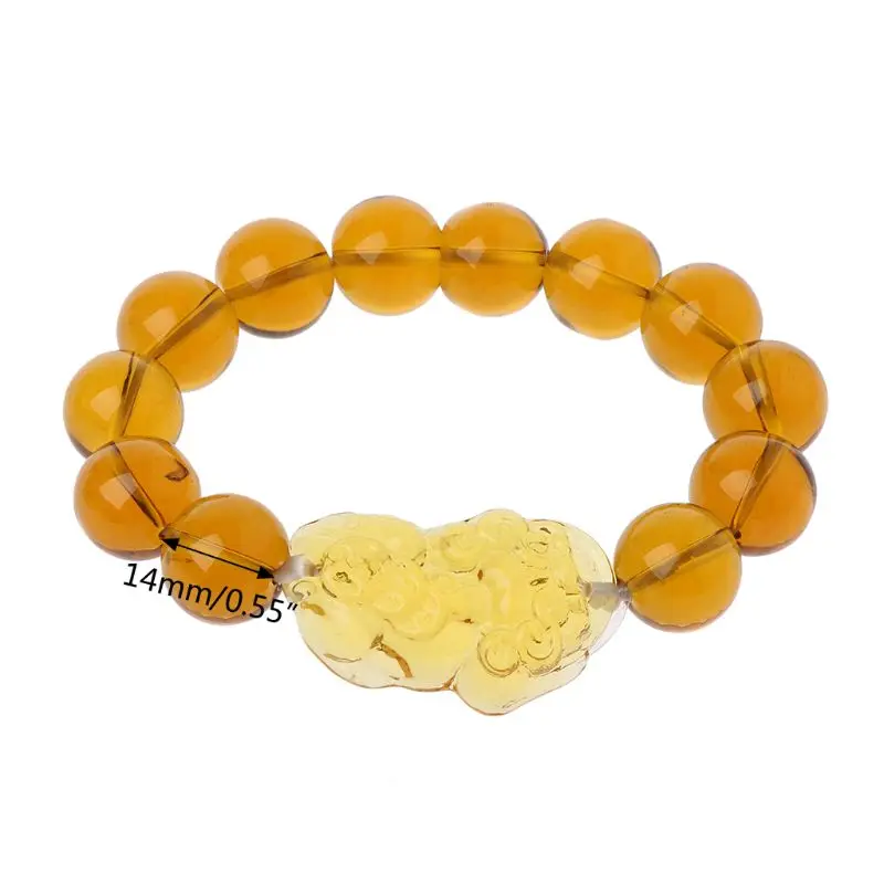 

Feng Shui Citrine Gem Stone Wealth Pi Xiu Bracelet Attract Wealth and Good Luck U50C