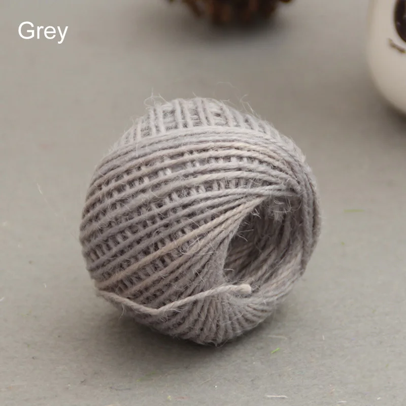 Серый 1 рулон подарочная упаковка кордная нить Hessian шнур DIY Скрапбукинг джутовый шпагат натуральная Мешковина вечерние свадебные принадлежности 50 м Ремесло Декор - Цвет: Серый