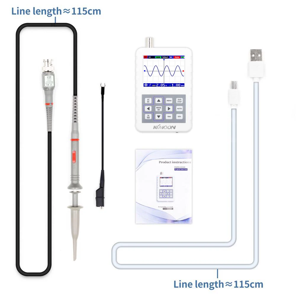 KKmoon 2031H Портативный цифровой осциллограф автомобильный осциллограф одна кнопка тяжелых круглых размеров осциллограф Частота дискретизации 200MSa/s
