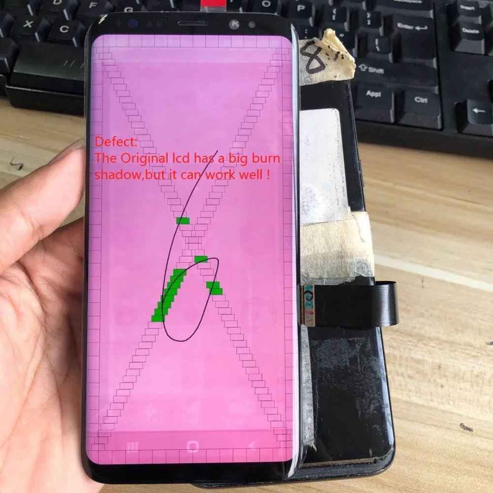 With Dead Pixels Original LCD For Samsung Galaxy S8 lcd G950 SM-G950F LCD Display Touch Screen Digitizer no Frame Assembly Part