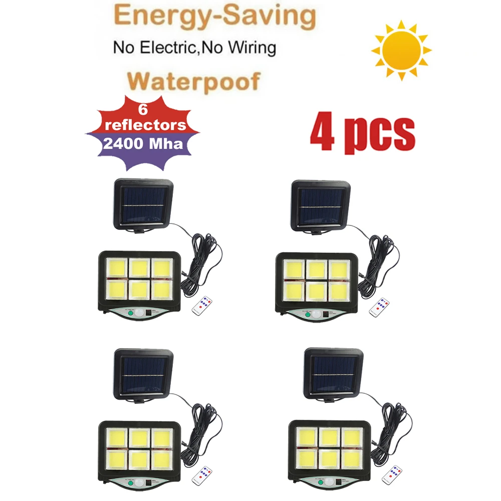 

Solar Lights Outdoor Wireless led Adjustable Angle Motion Sensor Light Security Lighting Lamp For Garden Wall Yard remote 3 mode