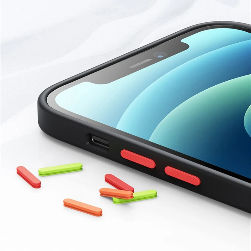 Luxury Shockproof Matte Bumper Phone Case For iPhone 11 12 Pro Max Mini X XR Xs SE2 8 6 7 Plus Soft Silicone Transparent Cover