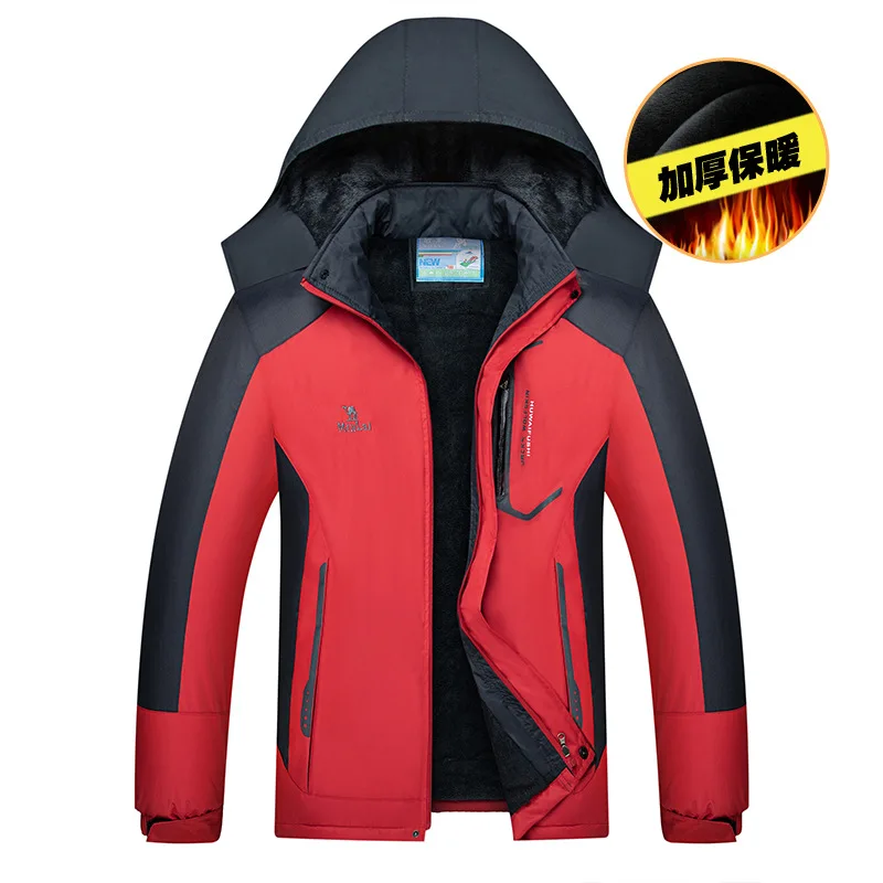 Матовый и плотный Дождевик куртка настраиваемый печатный логотип рабочая одежда пальто мужская одежда Открытый водонепроницаемый теплый плюс хлопок Mou