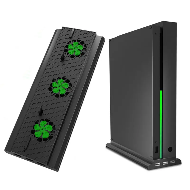 Вертикальная подставка с охлаждающим вентилятором для Xbox One X консоли 3 Usb-портами