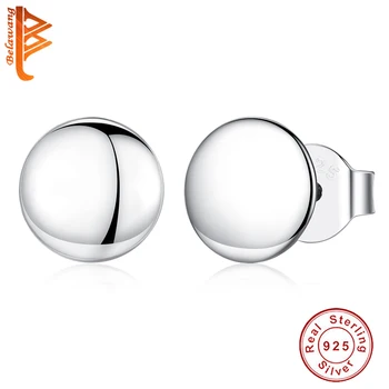 

Winter New Real 925 Sterling Silver Circle Round Droplets Stud Earrings for Women Girl Wedding Engagement Genuine Jewelry Gift