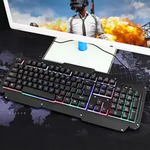 Механическая механическая клавиатура, мышь, набор, USB Проводная компьютерная игровая клавиатура, компьютерная мышь с подсветкой для ноутбука, ПК, игровой набор для геймера