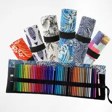 

12/24/36/48 Holes Multi-color Large Capacity Canvas Pencil Case Storage Pouch Office Pencil Cases For Stationery School Supplies