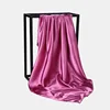 Foulard Hijab en Satin de Couleur Unie pour Femme, Châle Carré de 90cm pour Cheveux