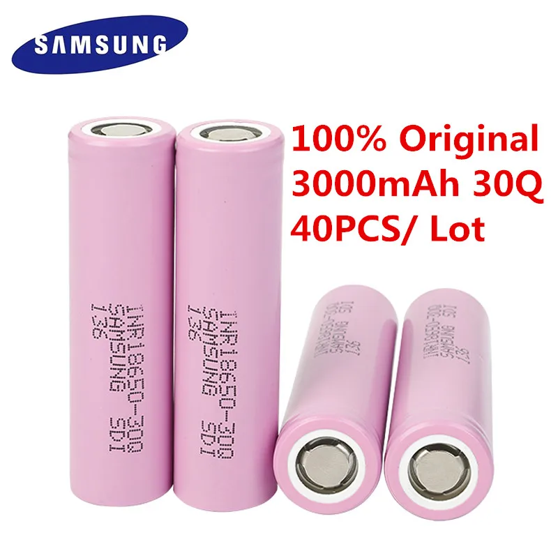 40 шт./лот samsung 18650 батарея INR 18650 Батарея 3,7 в 3000 мАч INR18650 30Q литий-ионные аккумуляторы 40 шт