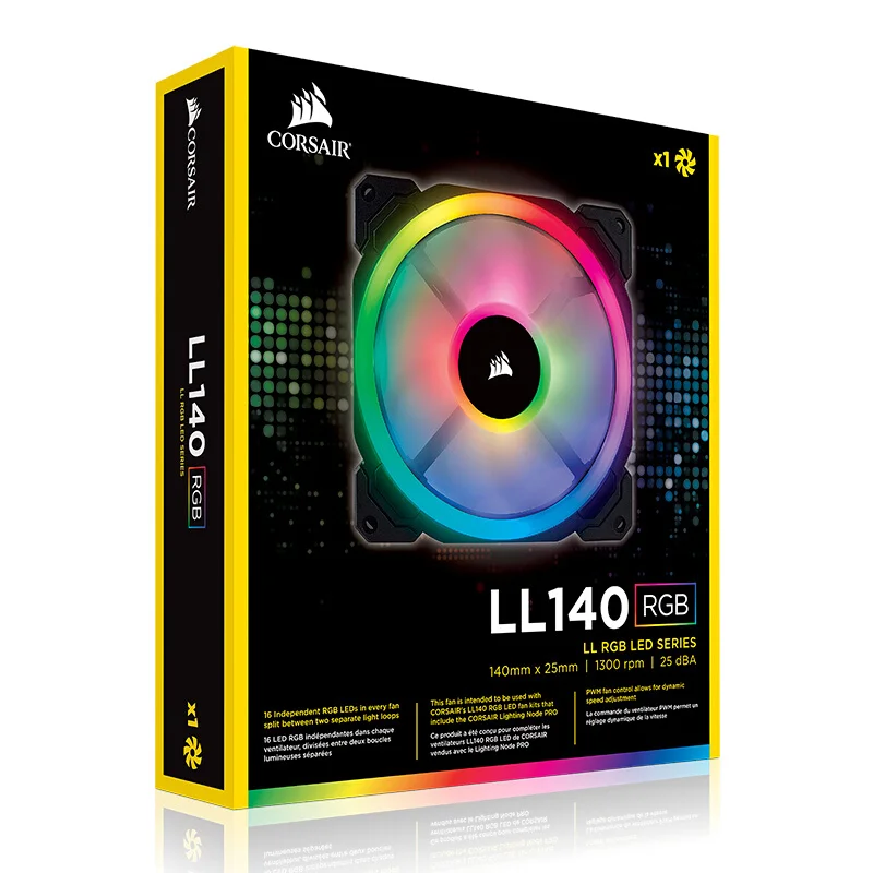 Corsair Вентилятор охлаждения LL серия LL120 RGB 140 RGB 120 мм двойной светильник RGB светодиодный PWM одиночный вентилятор с светильник ing Node Pro