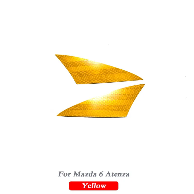 2pcs Car Headlight reflective Warning Tape Decal Car Reflective Stickers Strips Car-styling Safety For Mazda 6 Atenza CX-5 CX-8 - Название цвета: For Atenza Yellow