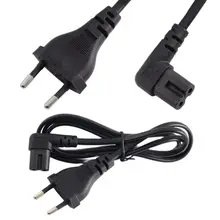 

1pcs Right 90 angled EU European 2Pin Male Plug to Angled IEC320 C7 Female Socket Power Cable EU Power Adapter Cord 1m 3m 5m