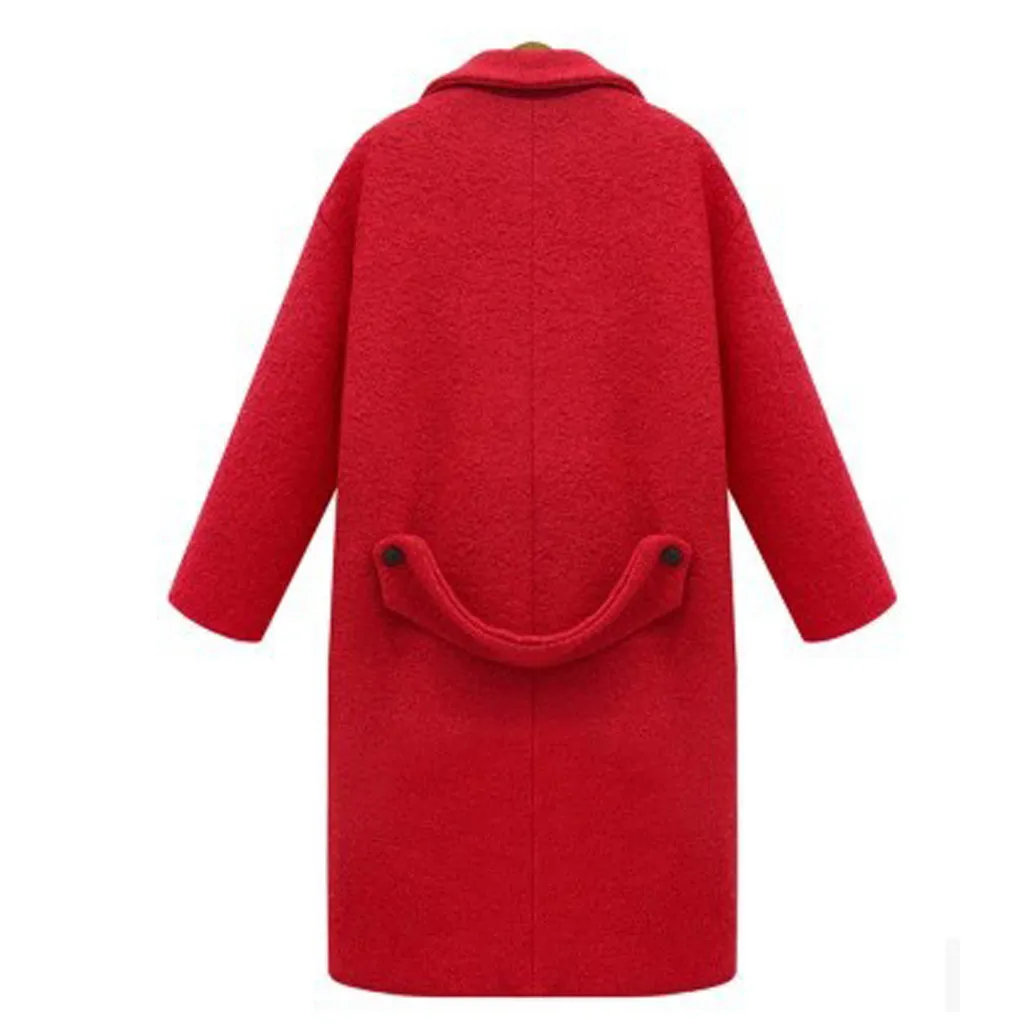 Кашемировое шерстяное Женское зимнее пальто размера плюс 5XL модное повседневное однотонное пальто с отворотом cappolto Lana Donna Manteau Mouton Femme
