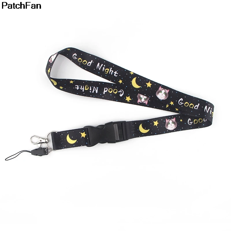 A2419 Patchfan мультяшный kawaii Кот тег ремень шеи ремешки для безопасности отрыва для мобильного телефона USB ID бейдж держатель ключа