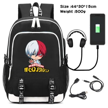 

Anime My Hero Academia Backpack Rucksack Bag w/ USB Fashion Port / Lock /Headphone interface Students School Book Laptop Bag