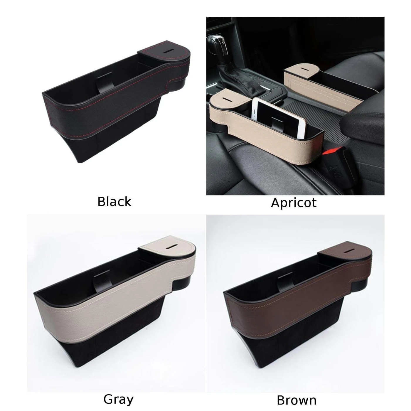

2pcs Car Seat Slot Storage Box Sewing Car Armrest Box Gap Box Multifunction ABS car storage box Car accessories