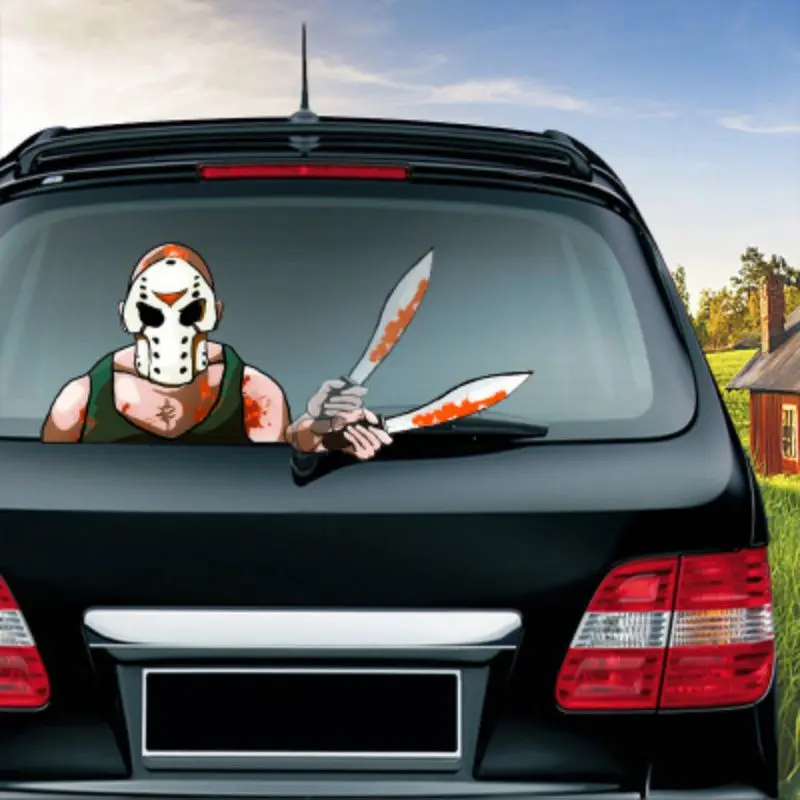 Hot Halloween Decor Car Rear Window Wiper Sticker Horror Waving Wiper Decals For Car Styling Rear Windshield Wiper Car Stickers