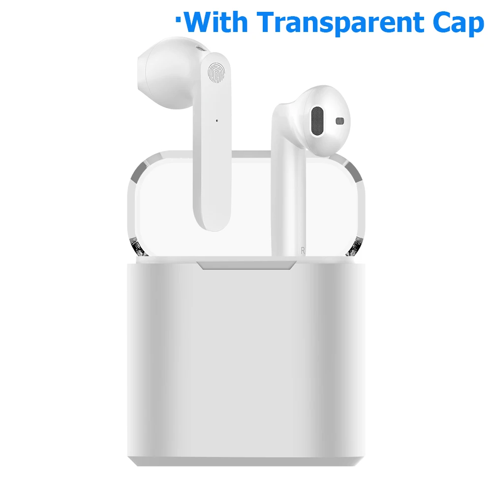 Transparent Cap TWS, беспроводная гарнитура, отпечаток пальца, сенсорный, Bluetooth 5,0, спортивные наушники для huawei, iPhone, Xiaomi, samsung, стерео, всплывающая гарнитура - Цвет: Transparent Cap