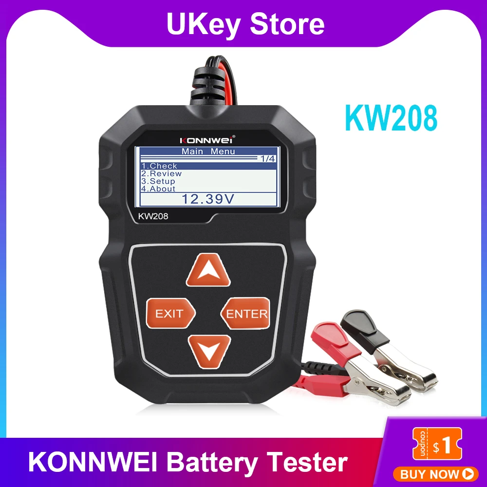 Konnwei Kw208 Car Battery Tester 12v Automotive Battery Tester 100 To