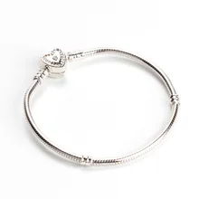 925 пробы серебряный браслет с кристаллами и сердечками, подходит для леди, Подвески из бисера, модные ювелирные изделия