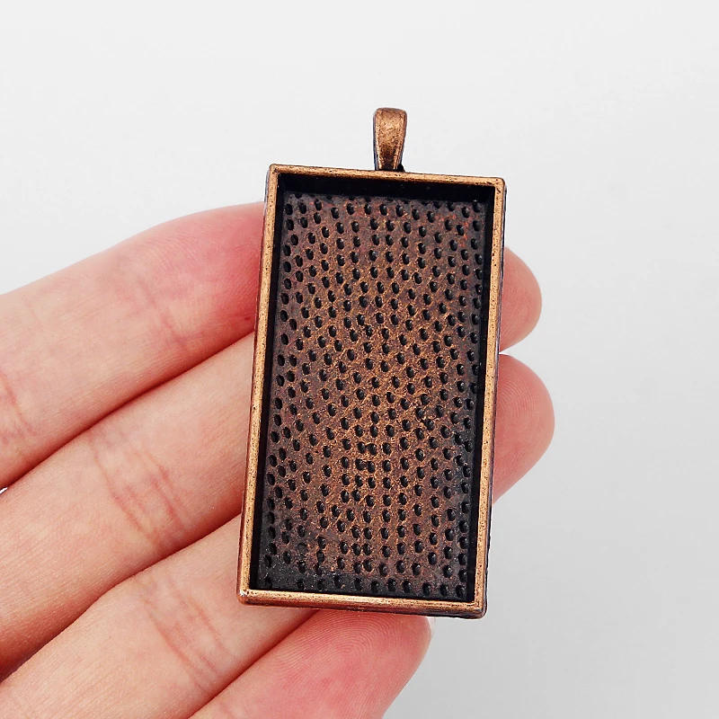 

3PCS Antique Copper Rectangle Blank Tray Bezel Pendant Base Fit 48*24mm Cameo Settings Necklace DIY Jewelry Making Finding