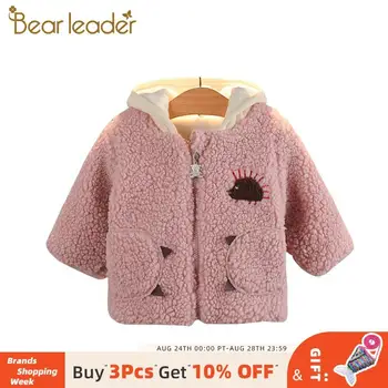 

Bear Leader Children's Winter Coats Long Sleeve Warm Hoodied Outerwear Girls Baby Cartoon Pattern Jackets Casual Parkas Clothing