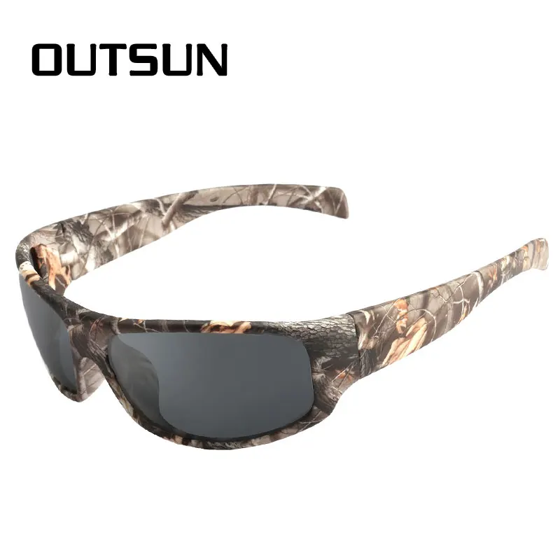 Фото Солнцезащитные очки OUTSUN Tr90 для мужчин и женщин, поляризационные спортивные очки для рыбалки, вождения автомобиля, брендовые дизайнерские камуфляжные очки в оправе №3
