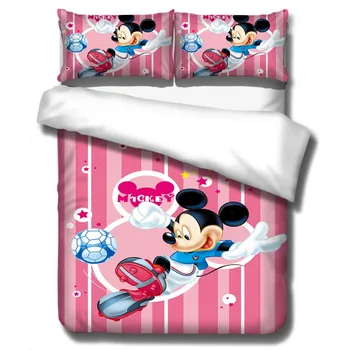 

Mickey Mouse Bedding Sets Single Double Queen King Cartoon Duvet Cover Quilt Cover Pillowcase 3PCS Bed Linen Bed Cover Lovely
