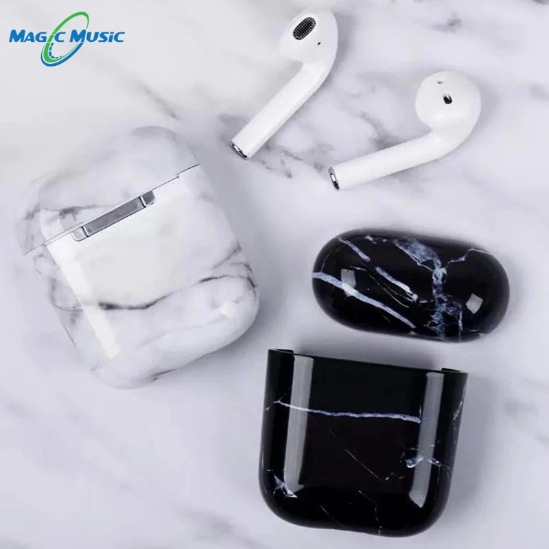 Магическая музыка мрамор милый чехол для airpods 1 2 жесткий чехол аксессуары чехол для наушников air pods box coque shell