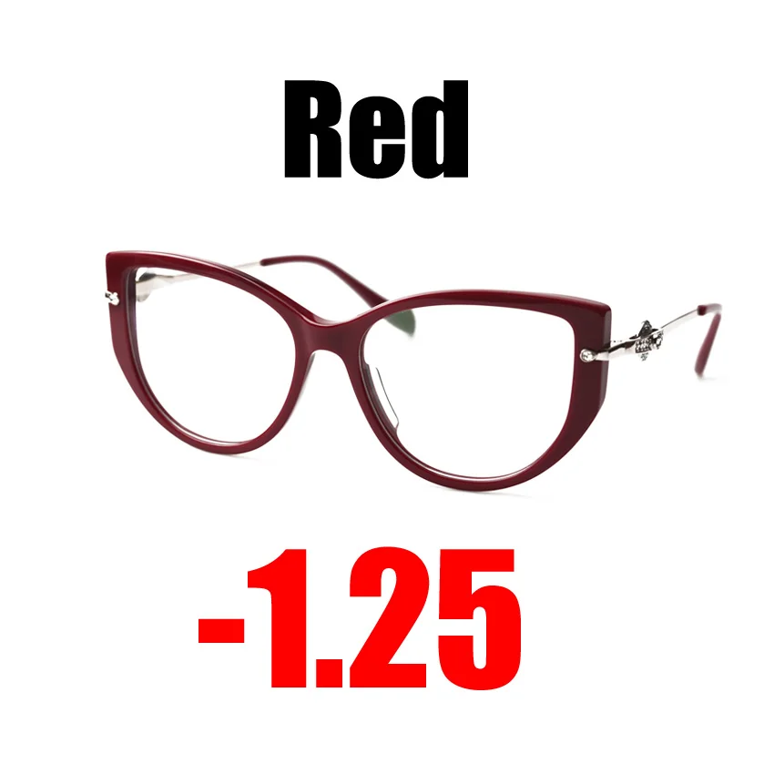 SOOLALA Рецептурные очки для близоруких женщин Оптические очки компьютерная оправа диоптрий-1,0-1,5-2,0-2,5-3,0-4,0-5,0-6,0 - Цвет оправы: Red -1.25