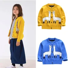 Chlidren/Повседневные свитера с длинными рукавами и принтом овечки для маленьких мальчиков и девочек мягкие теплые детские пальто-кардиган на осень и зиму