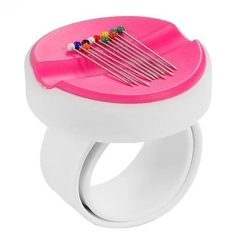 

New netic Wrist Wear Needle Box Plastic DIY Round Sewing Needle Case Pin Cushion Storage Box Weave Sewing Accessories Pink