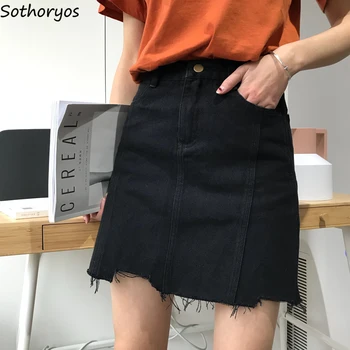 

Skirts Women Solid Leisure Retro All-match Slim Students Elegant Womens High Waist Skirt Ladies Lovely Korean Style Chic A-Line