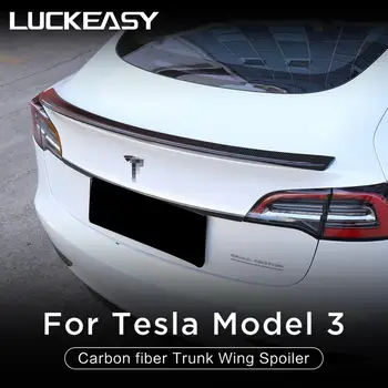 

LUCKEASY Carbon fiber Trunk Wing Spoiler For Tesla model 3 2017-2019 Beautiful appearance Style Carbon fiber trunk spoiler wing