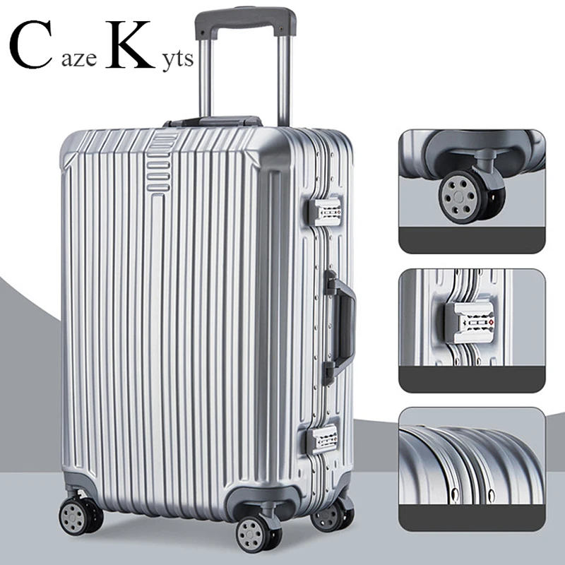Женский чемодан на колесиках, мужской модный чемодан для путешествий, багаж на колесиках Sipnner, переноска на колесиках, багажная коробка с паролем - Цвет: B65 LK Silver