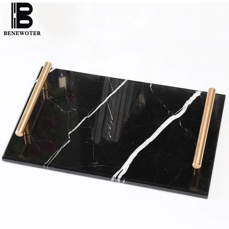 

Nordic Natural Marble Tray Home Living Room Desktop Storage Tray Cosmetic Jewelry Display Dish Fruit Cake Decoration Plate Gifts