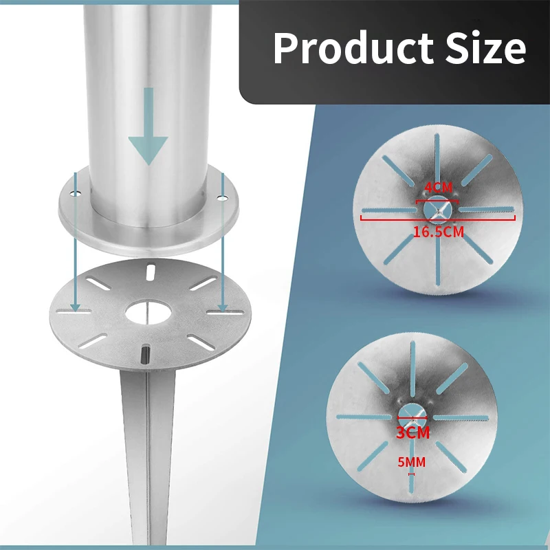 Outdoor Socket Accessories Ground Spike Material Steel Hot-Dip GalvanisedAdaptation scope 4-16.5MM Spike for Garden d&eacute;cor