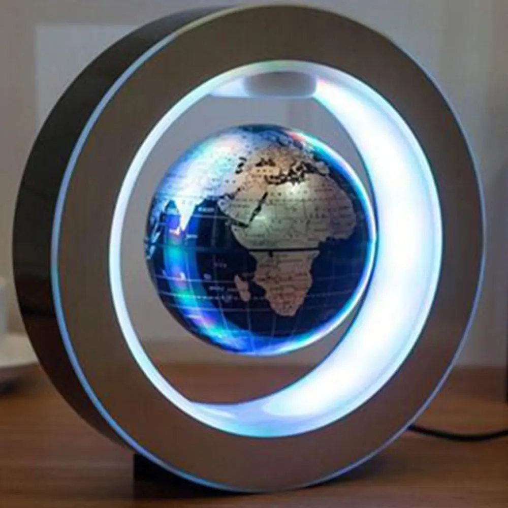 Novelty LED Floating Globe Magnetic Levitation Light AU Plug Black/Gold/Blue