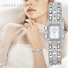 Reloj Vintage de las mujeres moda real esfera cuadrada de plata, relojes de pulsera de diamantes de imitación de señoras Reloj Mujer zegarek damski