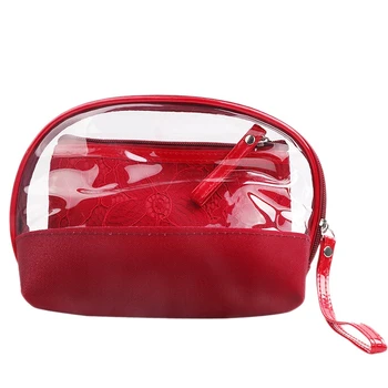 

Mixdair Cosmetic Bags Women for Makeup Lace Elegant Clear Cosmetic Bag 3 Colors Transparent Arrival Easy to Carry Traval Bag
