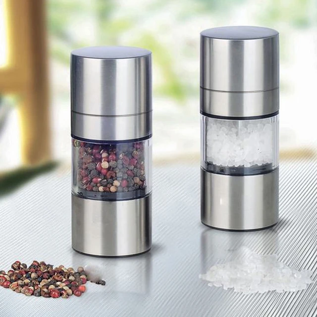Rechargeable Electric Salt and Pepper Grinder Set - Extra Large 1/2 Cup  Capacity with Base - Automatic Peppercorn & Sea Salt Mill Shaker Set with