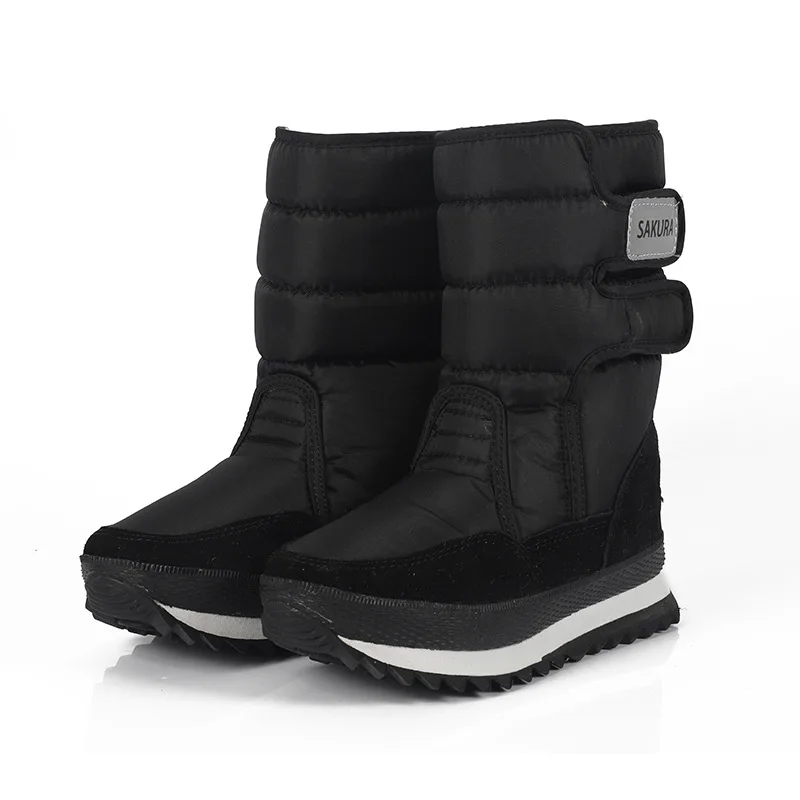 

Winter Thick Flat Anti-slip Warm Comfortable Snow Boots Men And Women Couples Tube Cotton Boots Velcro Boots