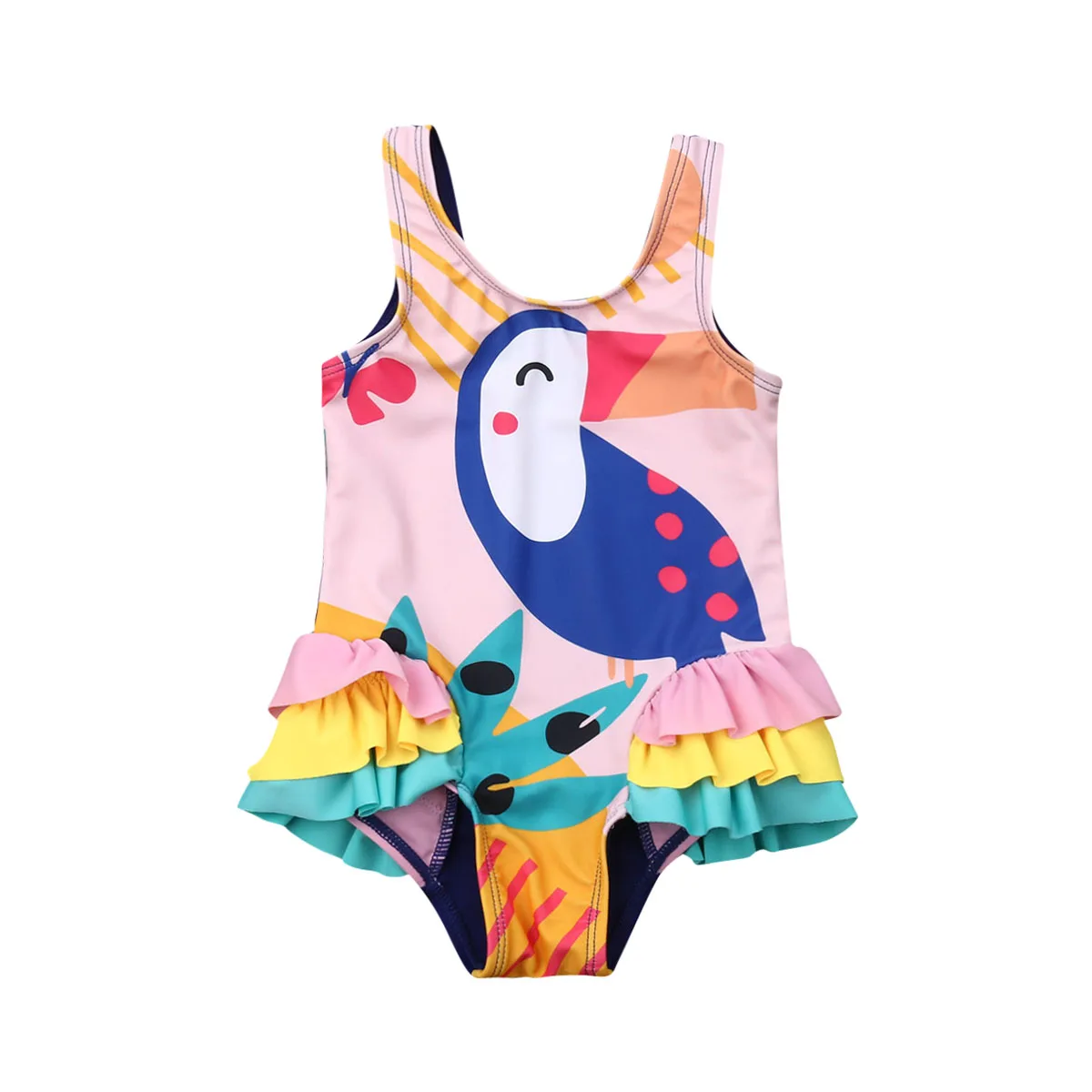 

Newborn Kids Baby Girls Cartoon Bikini Swimwear Sleeveless Swimsuit Bathing Suit Beachwear 6M-5Y