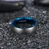 Tigrade 6/8mm Pure Titanium Ring for Man Woman Brushed Silver Color Blue Inside Matte Classic Simple Vintage Engagement Band ► Photo 3/6