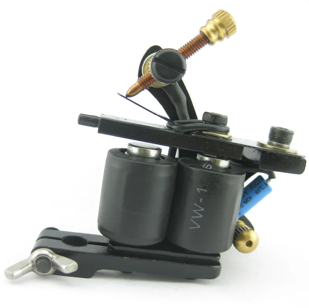 One 10 Wrap Coils Aluminum Alloy Tattoo Machine Gun For Kit Set Tattoo Tools Supply XAM36