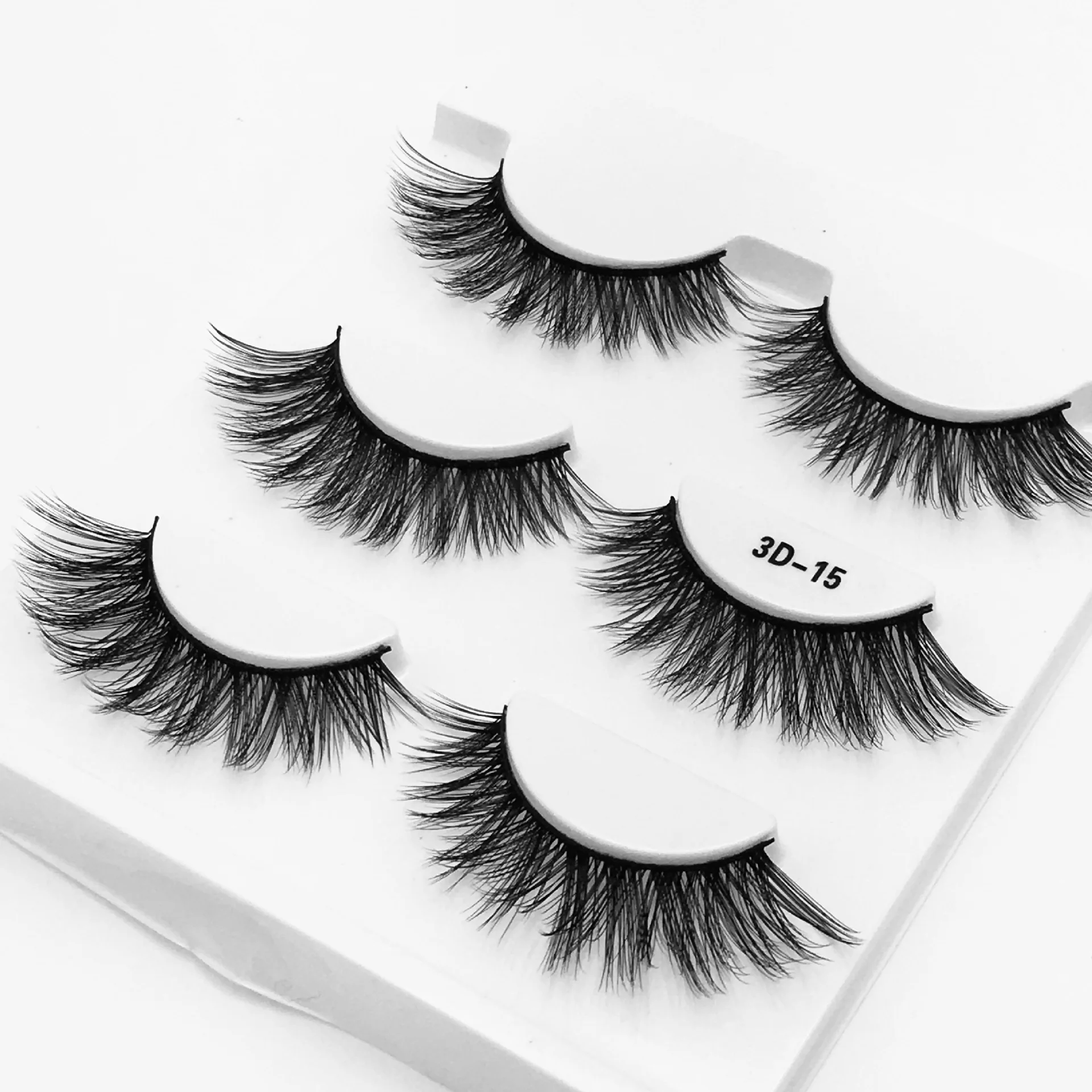

3d Faux Mink Lashes False Eyelashes 3 Pairs Handmade Natural Thick Eyelashes Mink Eyelashes Eyelashes Curler Makeup for Beauty
