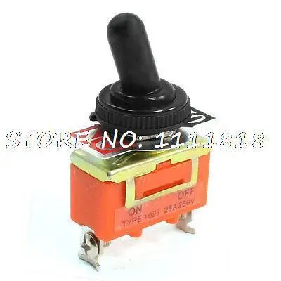 

250V 25Amp SPST Latching Rocker Type 2 Position Toggle Switch w Cover