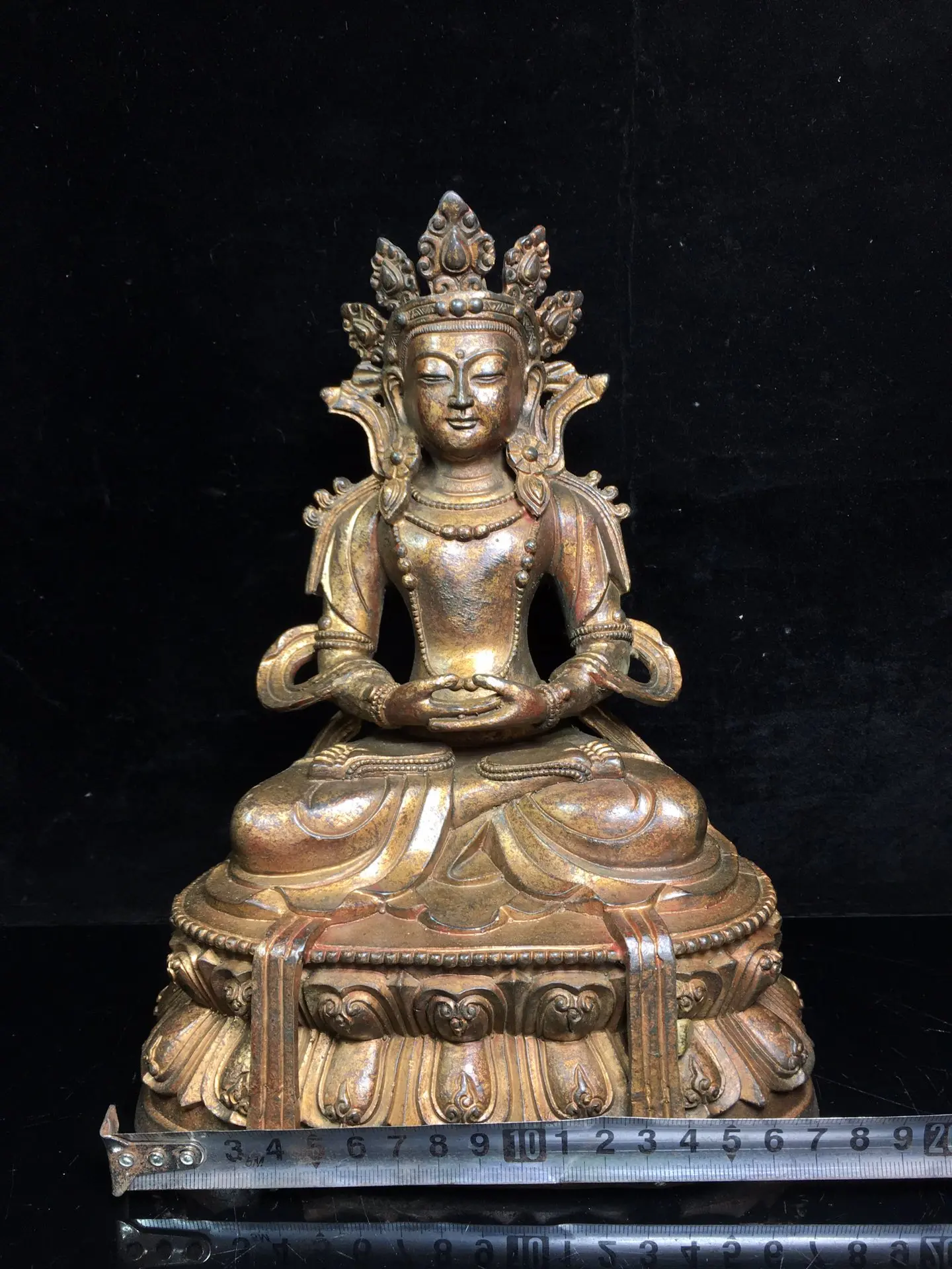old tibet silver bronze Nepal Sit Guanyin statue buddha thangka amulet 