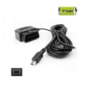 

Universal OBD Power Cable for Dash Camera,24 Hours Surveillance/Acc Mode with Switch Button(Mini USB Port)